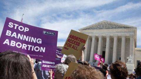 Abortion rights activist gathered outside the U.S. Supreme Court to protest against the recent abortion laws passed across the country in recent weeks on Tuesday, May 21, 2019