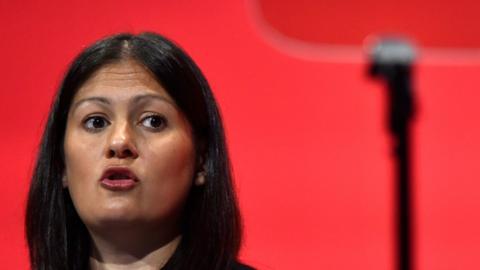 Lisa Nandy speaking during Labour party conference in 2015