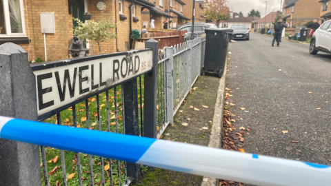 Police tape on Ewell Road