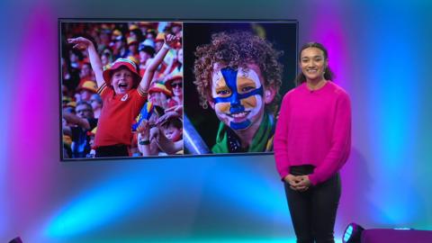 Nina on the Newsround set