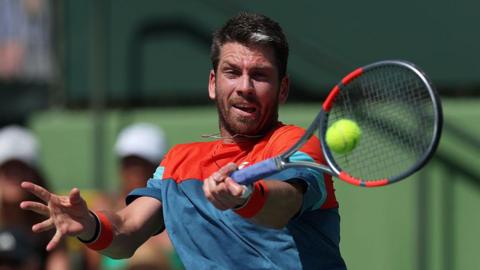 Cameron Norrie in action at the Indian Wells Open