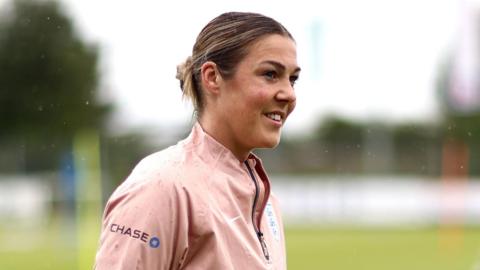 England goalkeeper Mary Earps in training