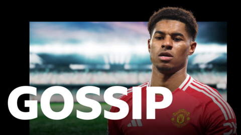 Marcus Rashford alongside the BBC Sport Gossip logo