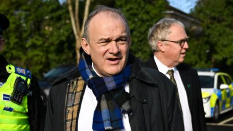 Sir Ed Davey visiting Wiltshire FA headquarters last month