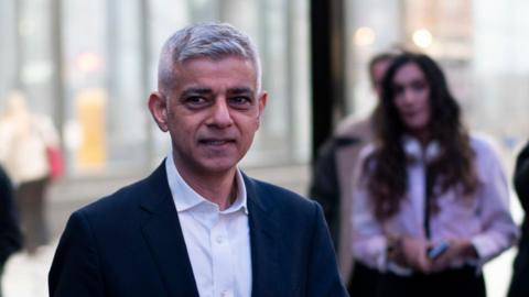 A file image of Mayor of London Sir Sadiq Khan at the launch of the Love & Wanted campaign at Outernet in central London earlier in February