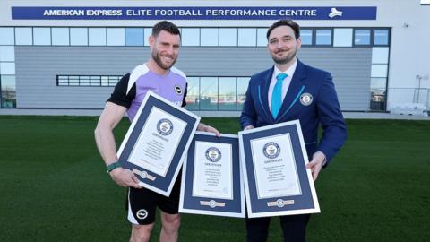 James Milner gets his Guinness World Record certificates