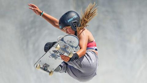 Sky Brown competing for Team GB at the Tokyo Olympic Games