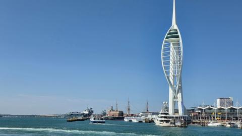 Bright blue sky above Portsmouth Harbour 