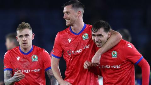 Blackburn players celebrate