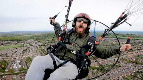 A paramotoring pilot says his life was in freefall before he took up the sport.