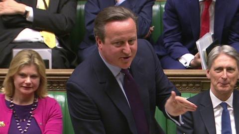David Cameron at podium