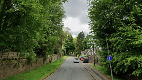 A Google Maps screenshot of Westwood Drive in Ilkley, a rural road.