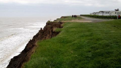 Cliff erosion to Far Grange Park