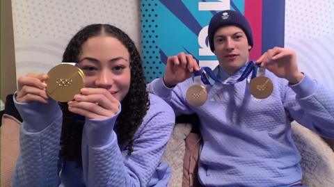 Matt Weston and Tabitha Stoecker talk to Newsround about winning Olympic Gold