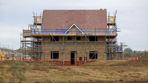 A house under construction at a Crest Nicholson housing estate