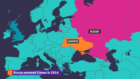 Map of Ukraine in relation to UK.