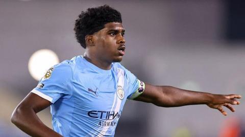 Jaden Heskey playing for Manchester City 