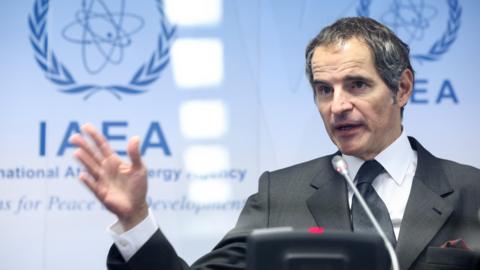 IAEA director general Rafael Grossi at a news conference in Vienna (24 May 2021)
