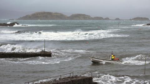Choppy seas under a grey sky at Easedale in Argyll in January 2014.