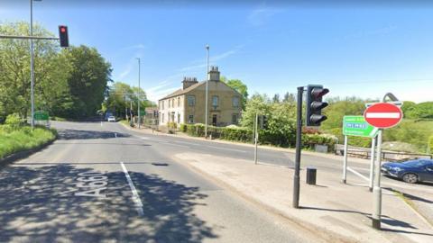 The Dyneley Arms junction of the A660 and the A658