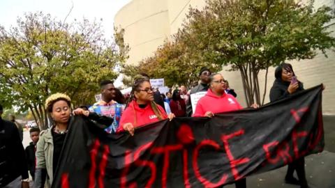 Protesters outside Riverchase Galleria in Hoover, Alabama