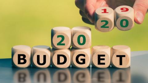 Budget 2020 written out in blocks