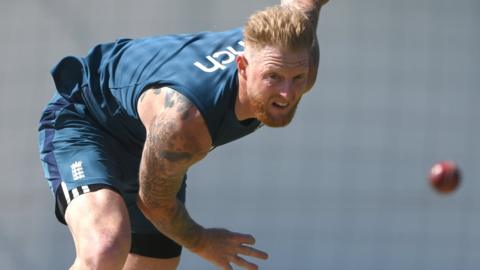 Ben Stokes bowls in the nets on Thursday