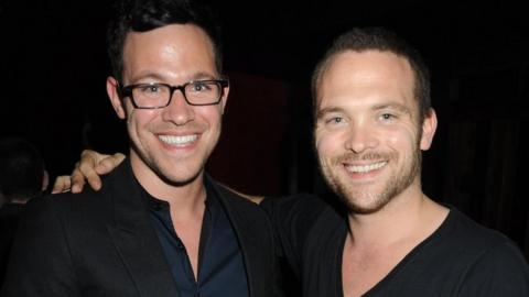 Will Young with his twin-brother Rupert in 2009