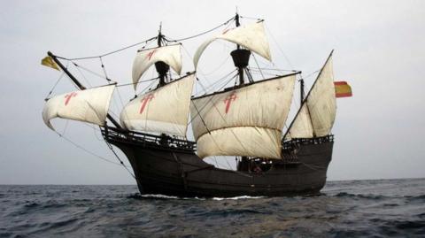 the Nao Victoria replica on water
