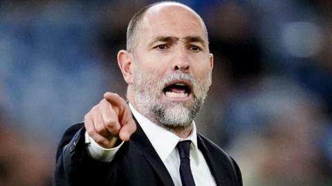 Igor Tudor gestures towards his players on the touchline