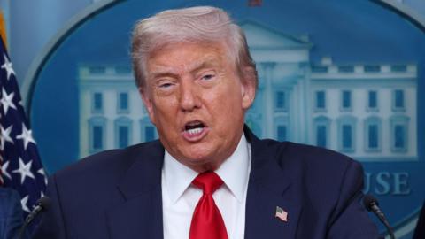 Trump speaks to the press about deploying federal law enforcement agents in Washington