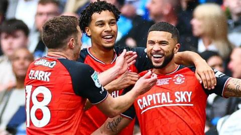 Luton celebrate scoring