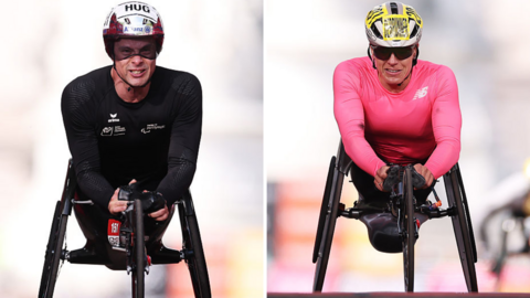 Marcel Hug and Catherine Debrunner at the London Marathon
