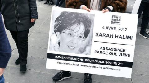 Symbolic march in memory of Sarah Halimi after her murderer was declared irresponsible for her killing, in January 2019 in Paris, France