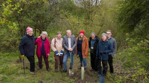 Volunteers and councillors with National Lottery Heritage Fund staff