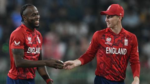 Jofra Archer and Harry Brook during T20 World Cup