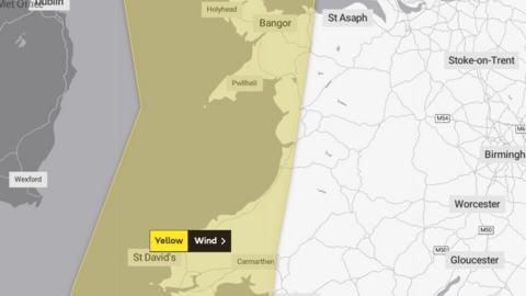 Wind warning map