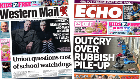 Front page of Western Mail and South Wales Echo