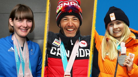 British alpine skier Millie Knight, Canadian cross-country star Brian McKeever and Dutch snowboarder Lisa Bunschoten