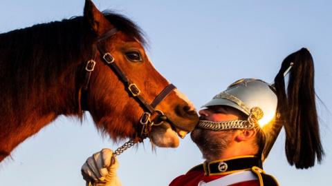 Farrier Major L/Cpl Mark Holland and Welsh mountain pony L/Cpl Jones