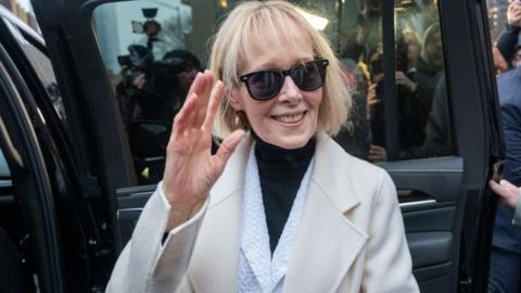 Jean Carroll at a Manhattan federal court at the conclusion of her defamation suit against Donald Trump on 26 January, 2024 in New York City