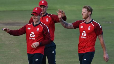 Eoin Morgan, Jason Roy and Ben Stokes