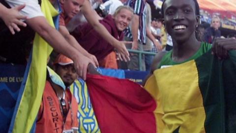 Athlete with flag