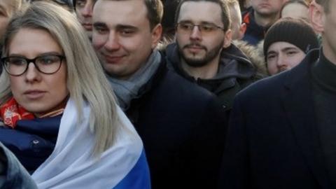 Lyubov Sobol at a rally in Moscow (29/02/20)