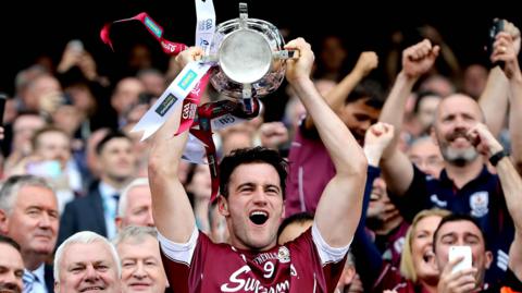 David Burke lifts the Liam MacCarthy Cup in 2017