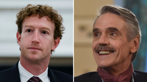 A composite image of two men. On the left, a man with brown curly hair. He is wearing a suit. On the right, a man with short grey hair and a moustache. He is smiling.