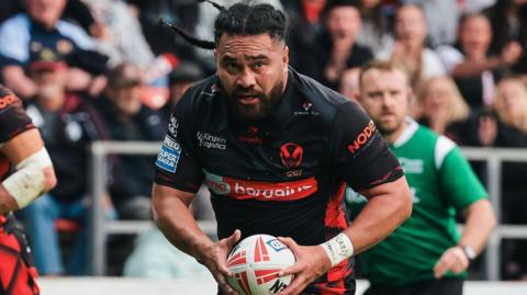 Konrad Hurrell in action for St Helens