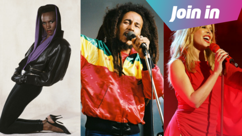 grace jones, Bob Marley and Kylie Minogue.