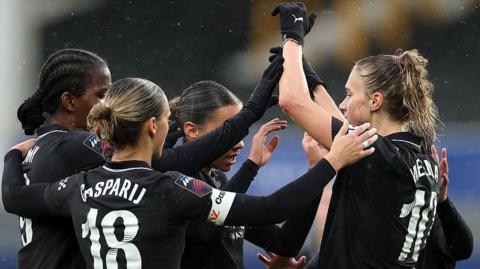 Manchester City players celebrate