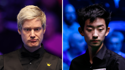 Neil Robertson and Wu Yize in a split picture